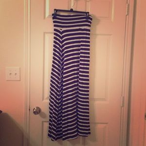 Navy and white maxi skirt